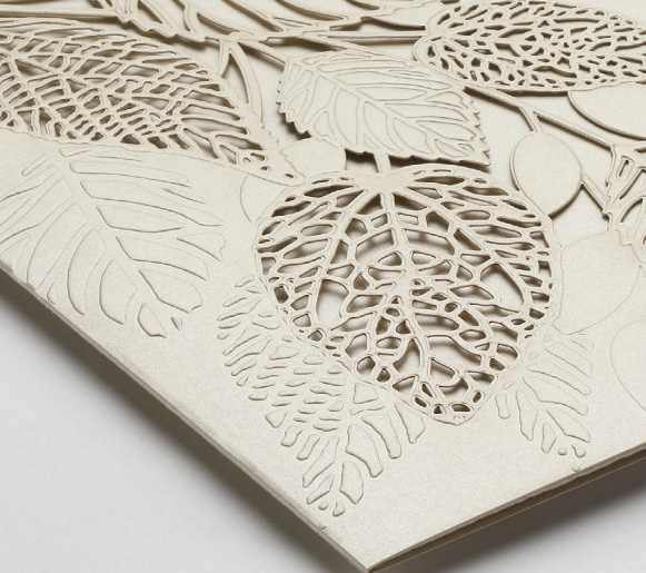 Carlson Craft - Delightful Leaves Invitation - Gold Shimmer Pocket from the Luxe Collection.