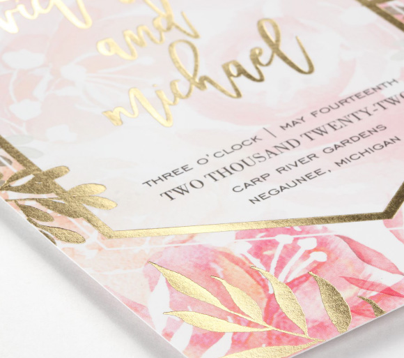 Carlson Craft - Vibrant Botanicals Invitation from the Trend Collection.