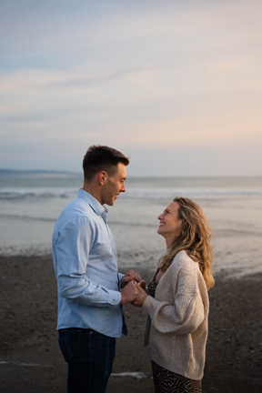 Engaged Couple on the Beach.